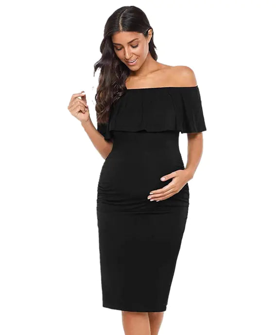 Stylish Bump One-Shoulder Gown