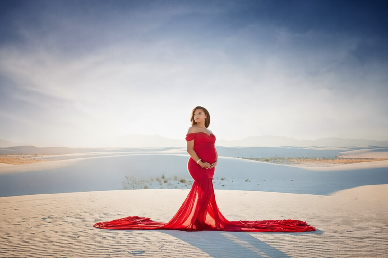 mommoi™ Off-Shoulder Chiffon Maternity Gown